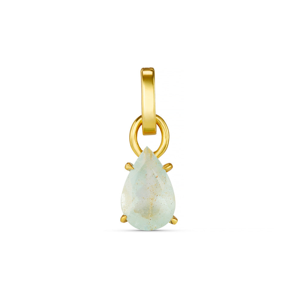 Stainless Steel Coin Heart-shaped Natural Stone Pendant