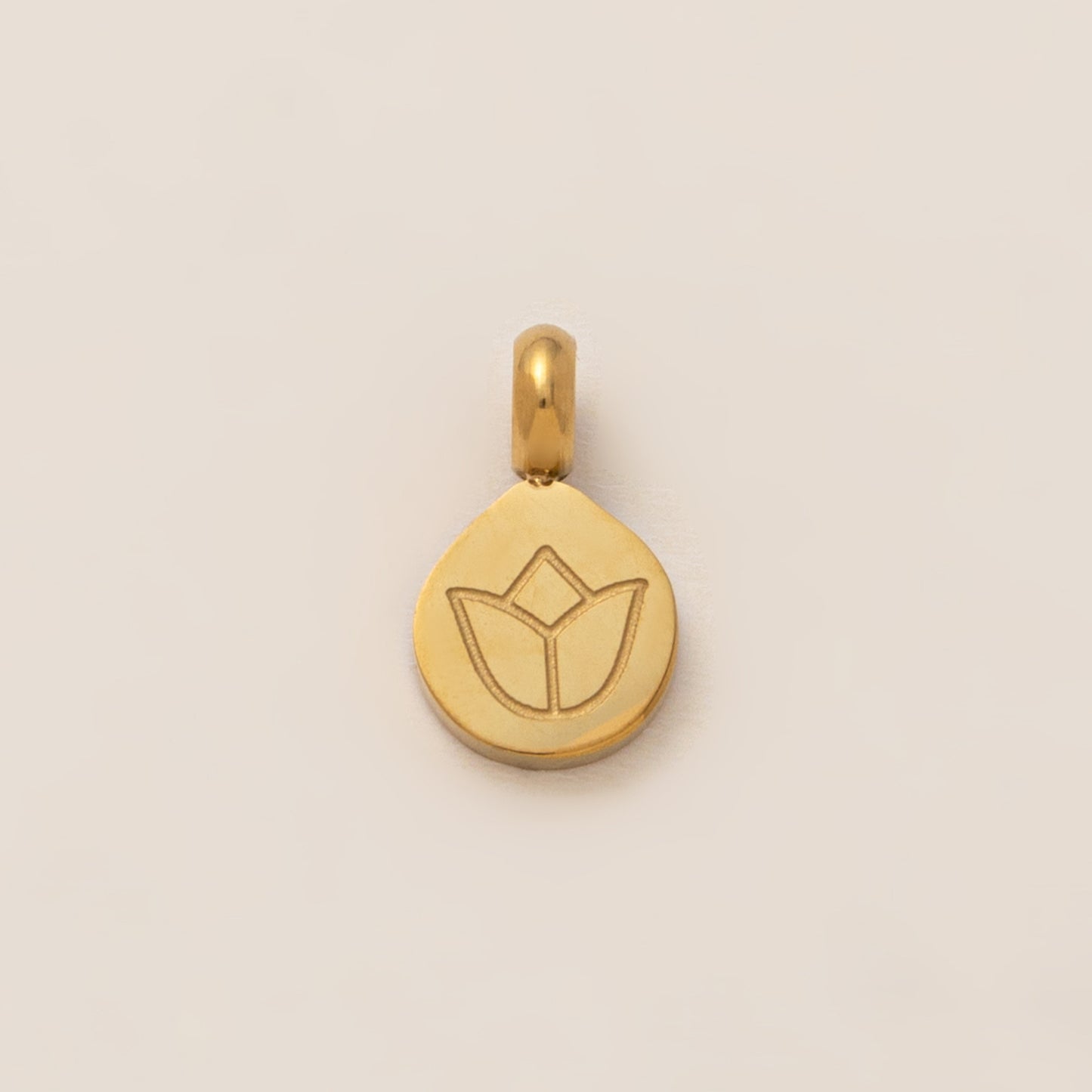 Stainless Steel Elephant Lotus Heart Pendant