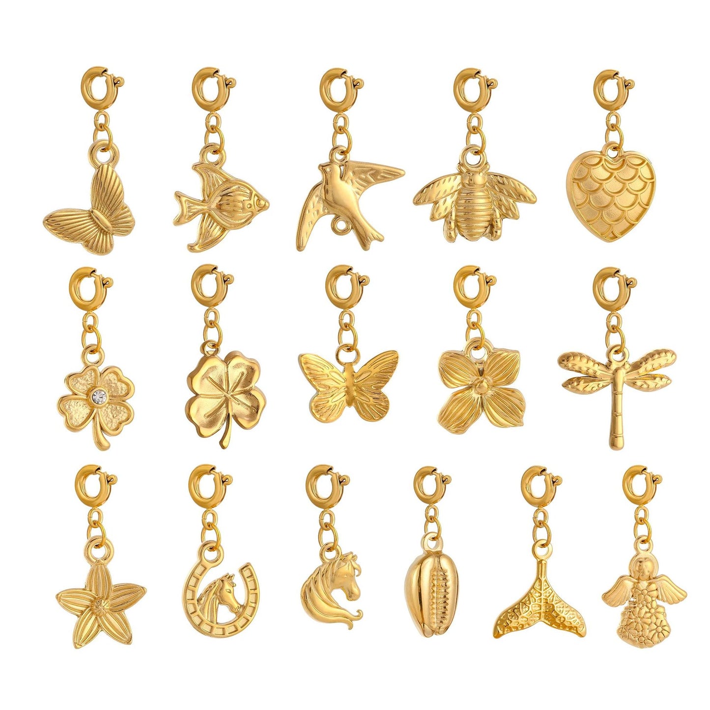 Stainless Steel Marine Organism Insect Flower Series Pendant