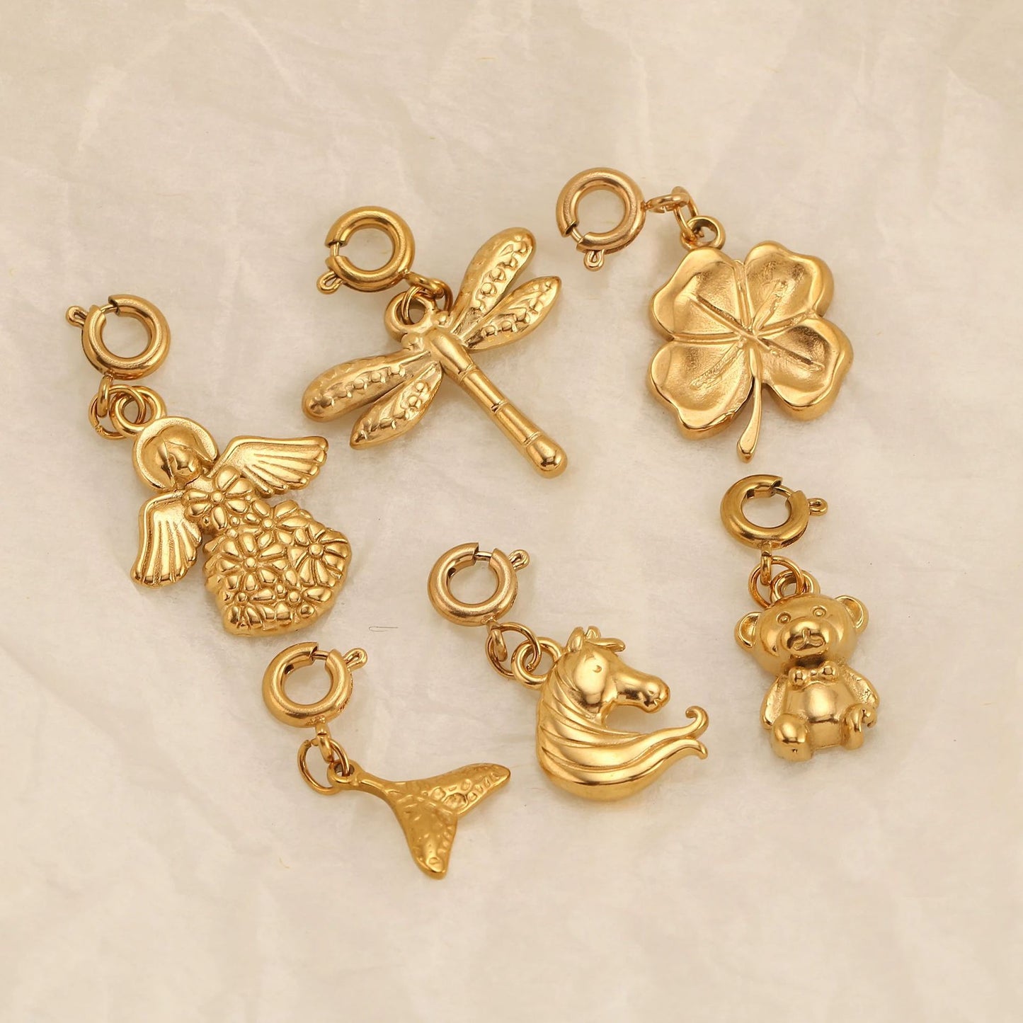 Stainless Steel Marine Organism Insect Flower Series Pendant
