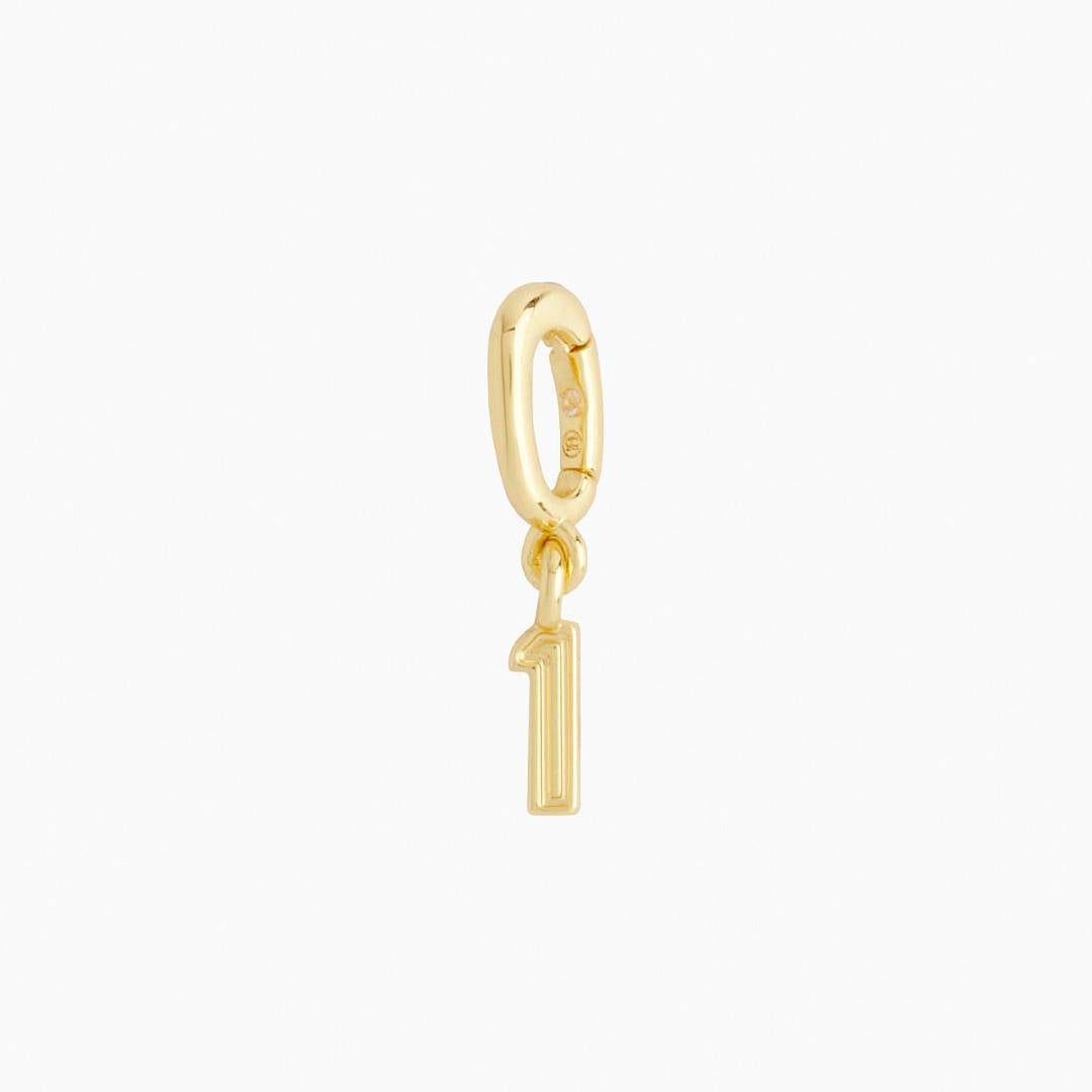 18K Gold PVD Stainless Steel Number Pendant
