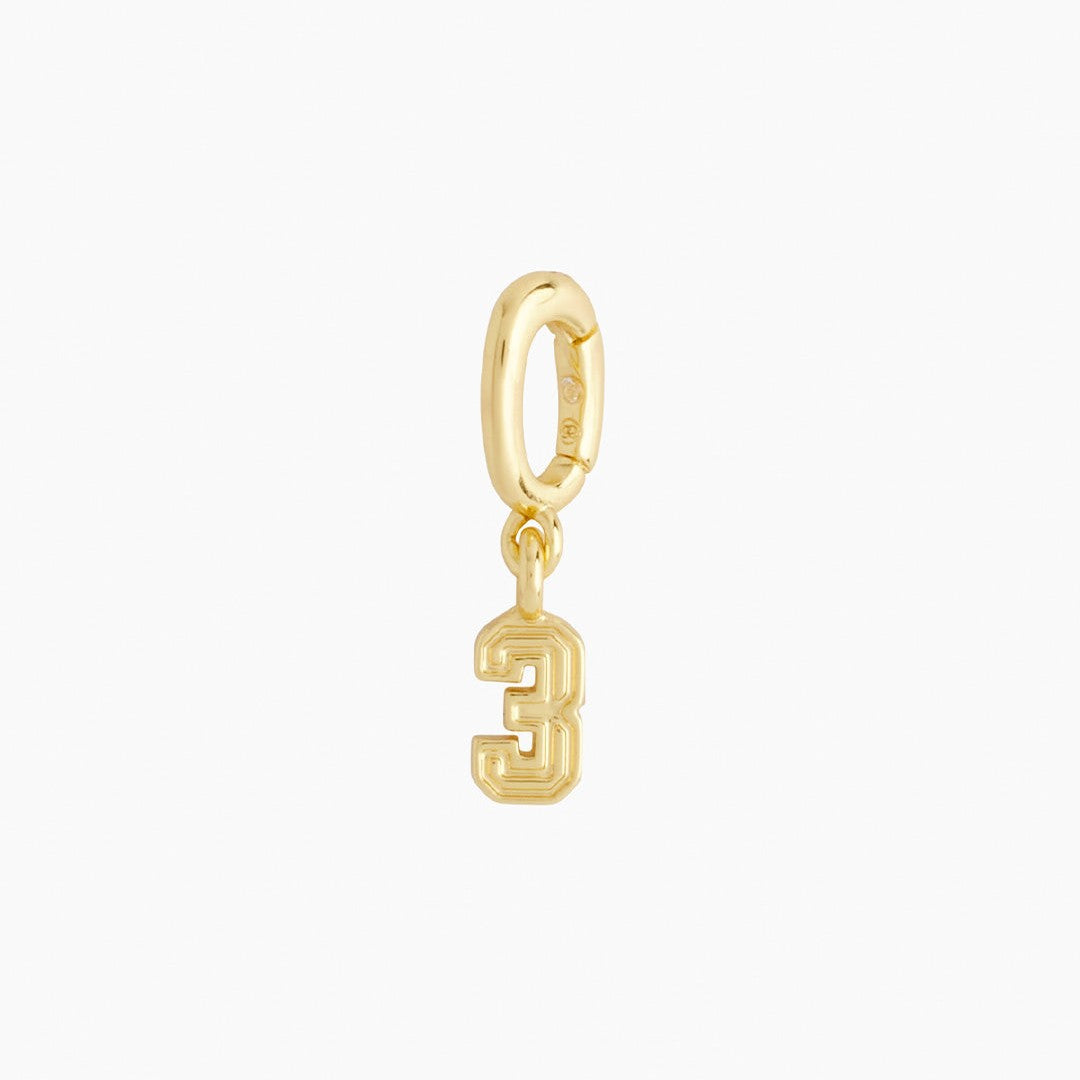 18K Gold PVD Stainless Steel Number Pendant