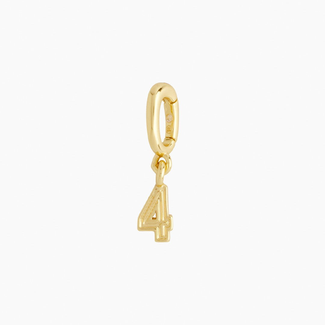 18K Gold PVD Stainless Steel Number Pendant
