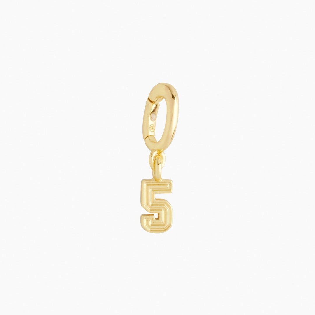 18K Gold PVD Stainless Steel Number Pendant
