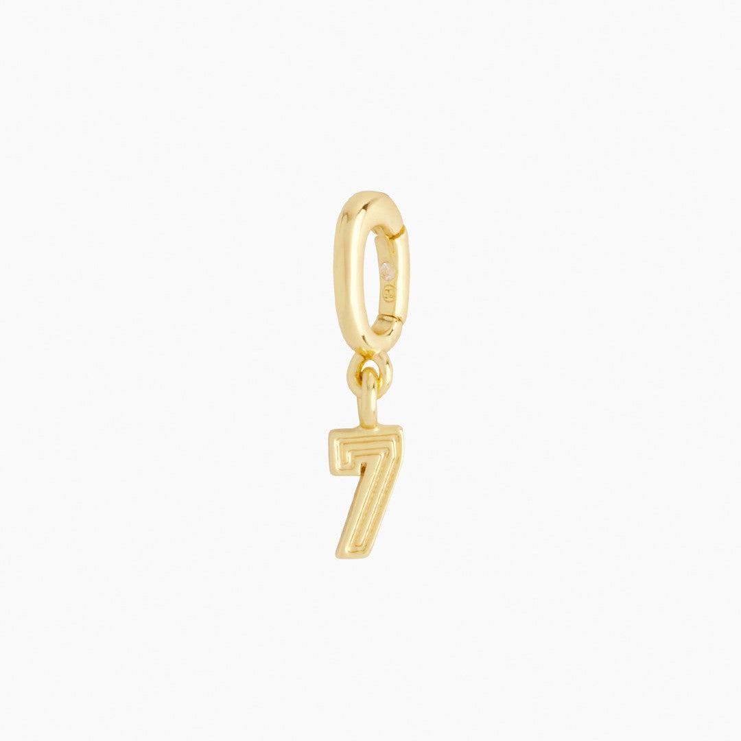 18K Gold PVD Stainless Steel Number Pendant