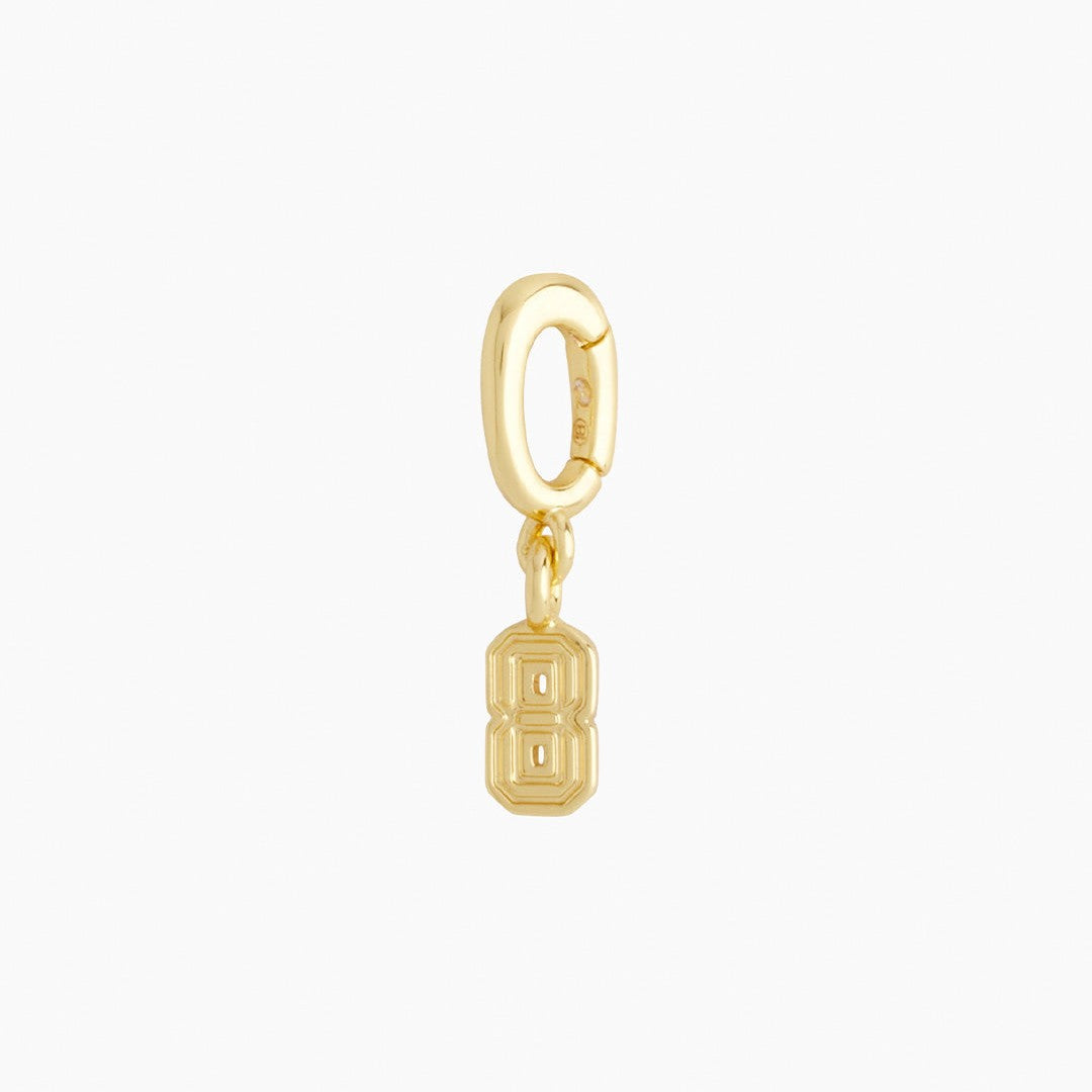 18K Gold PVD Stainless Steel Number Pendant