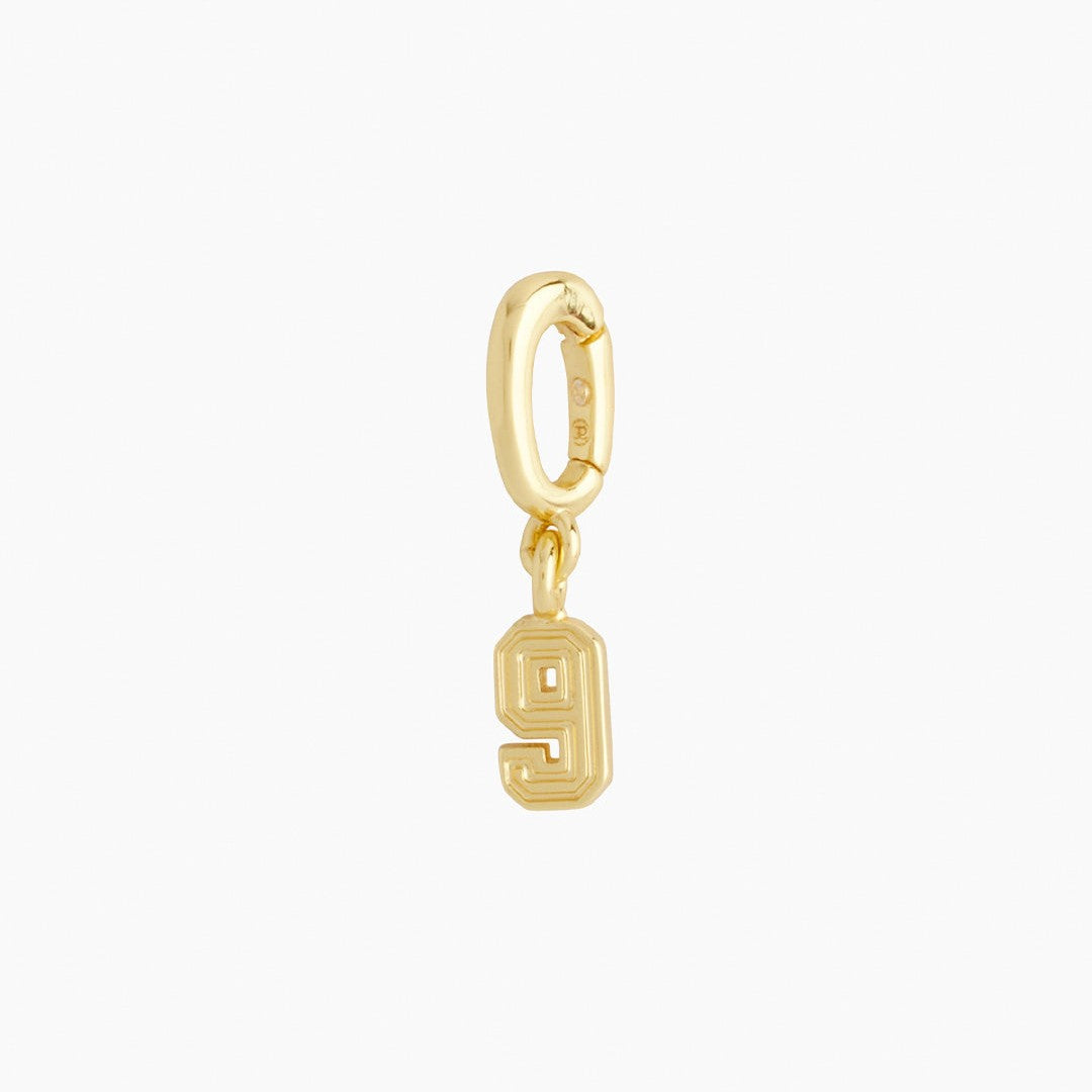 18K Gold PVD Stainless Steel Number Pendant
