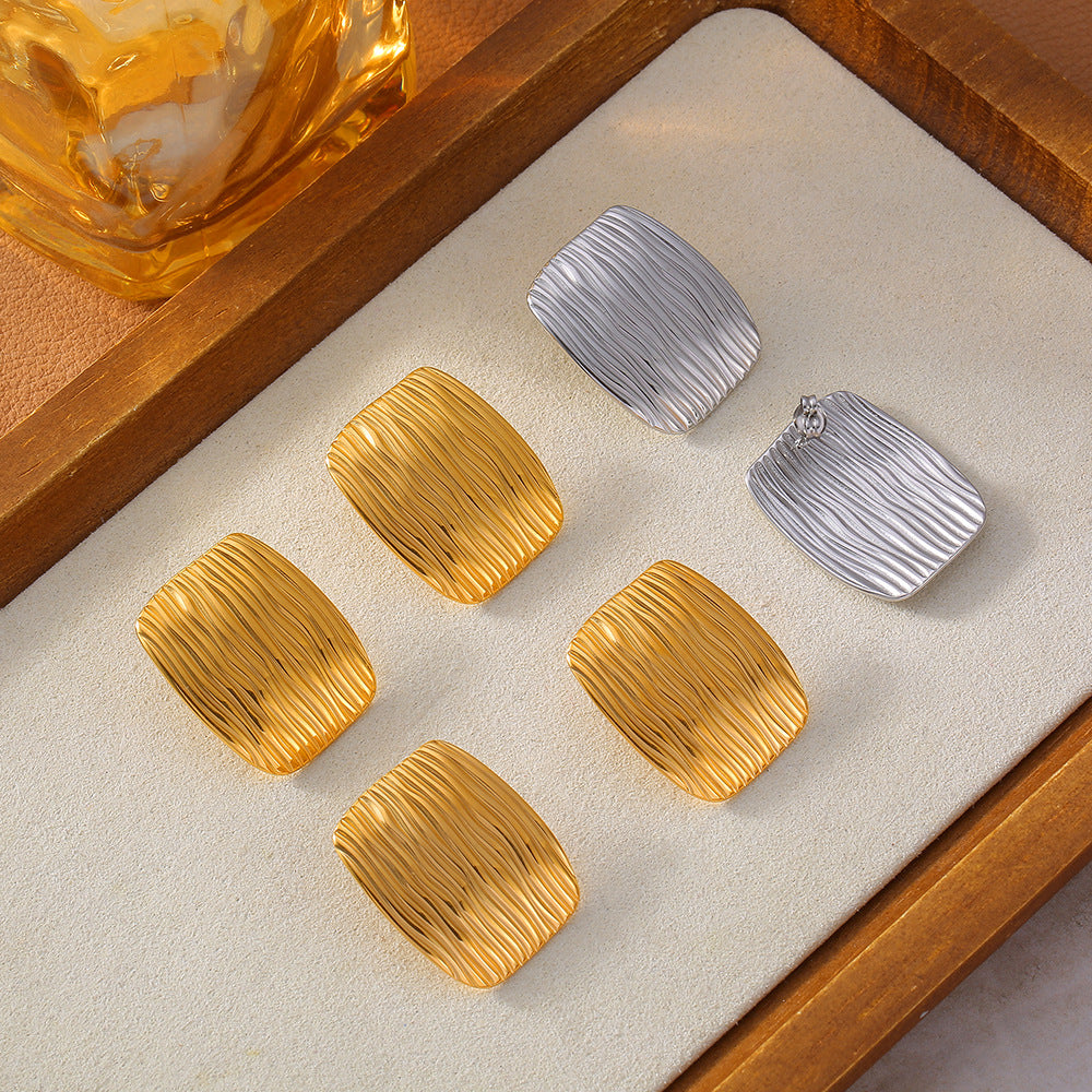 Multi-layered Square Ring Earrings Jewelry Suit
