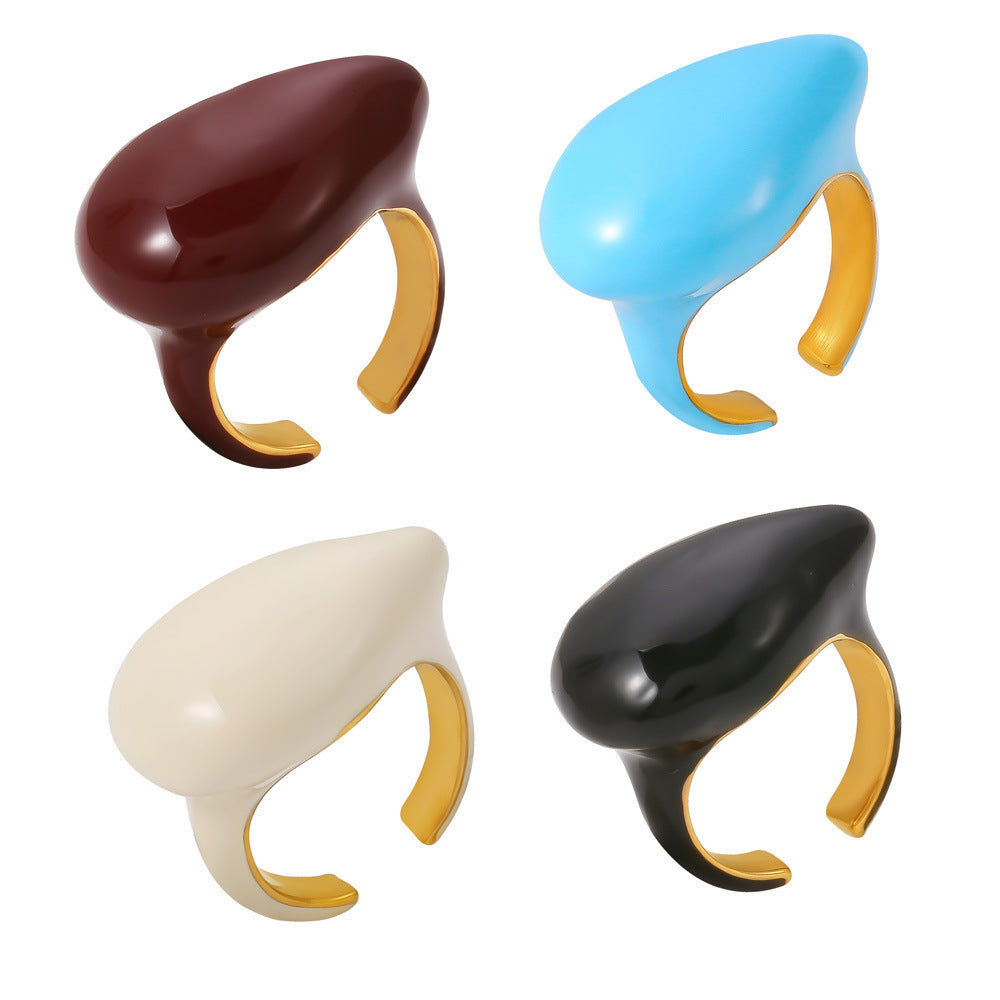 Stainless Steel Water Dropshaped Oil Drop Ring