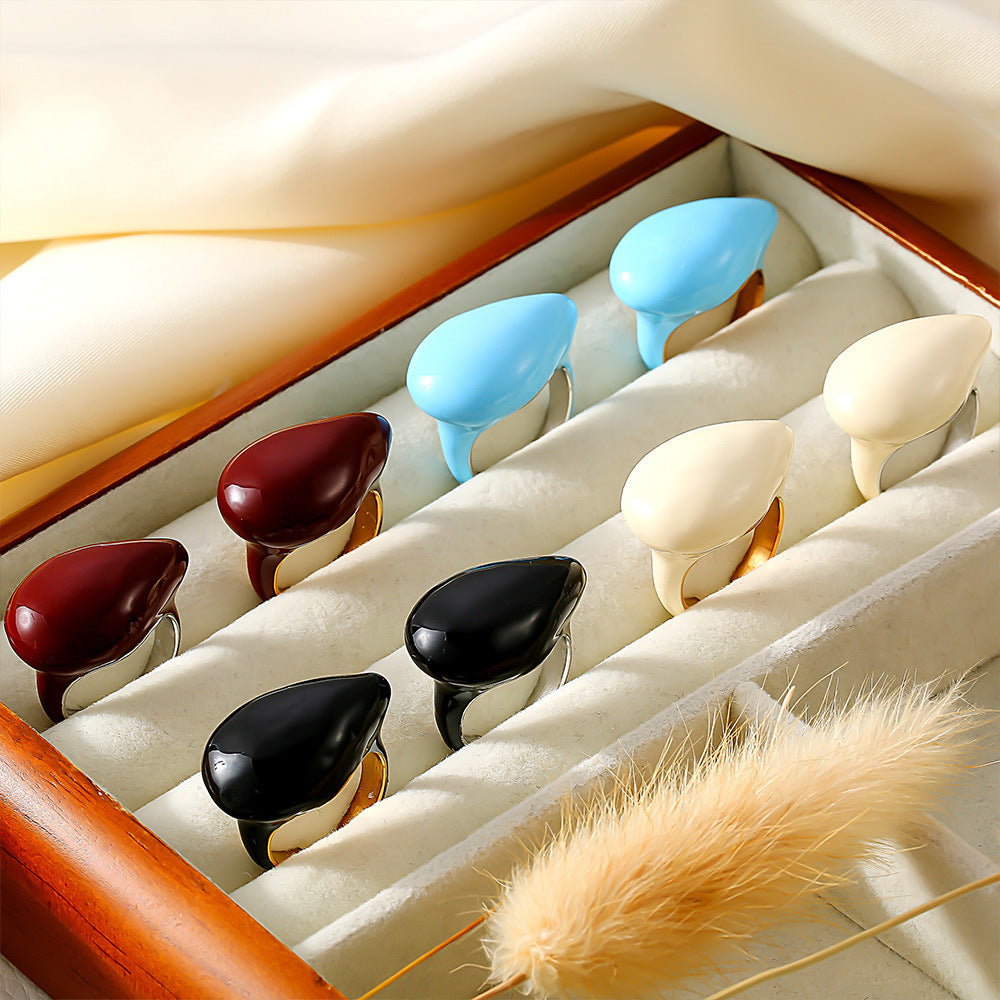 Stainless Steel Water Dropshaped Oil Drop Ring