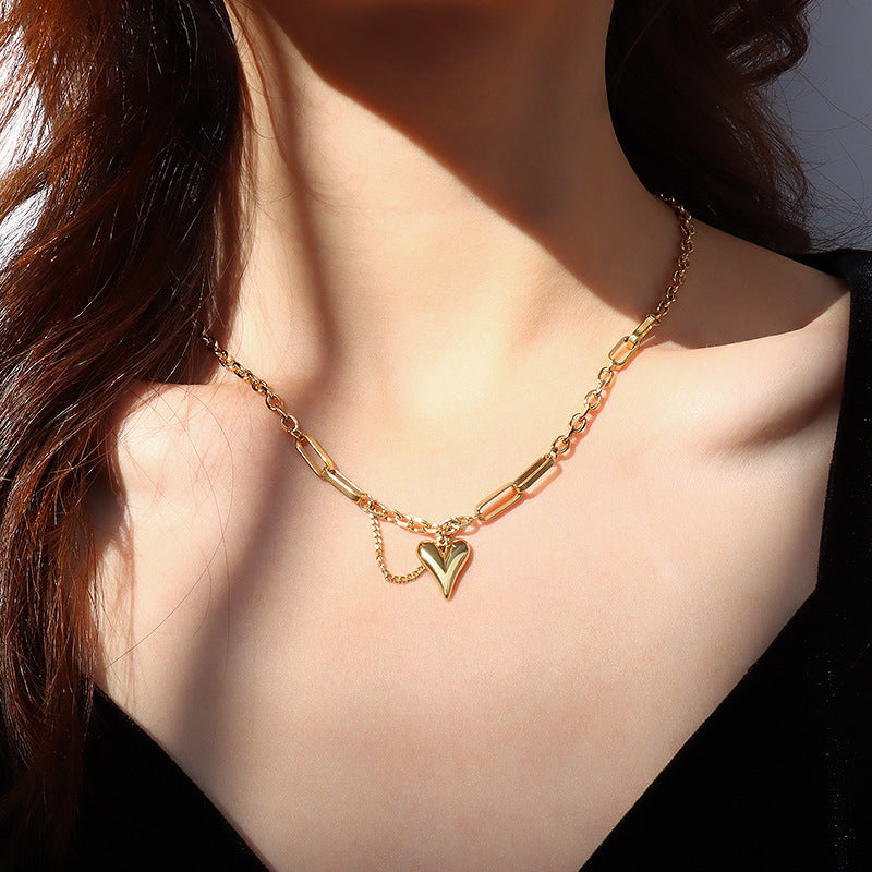 Heart Pendant Stainless Steel Necklace