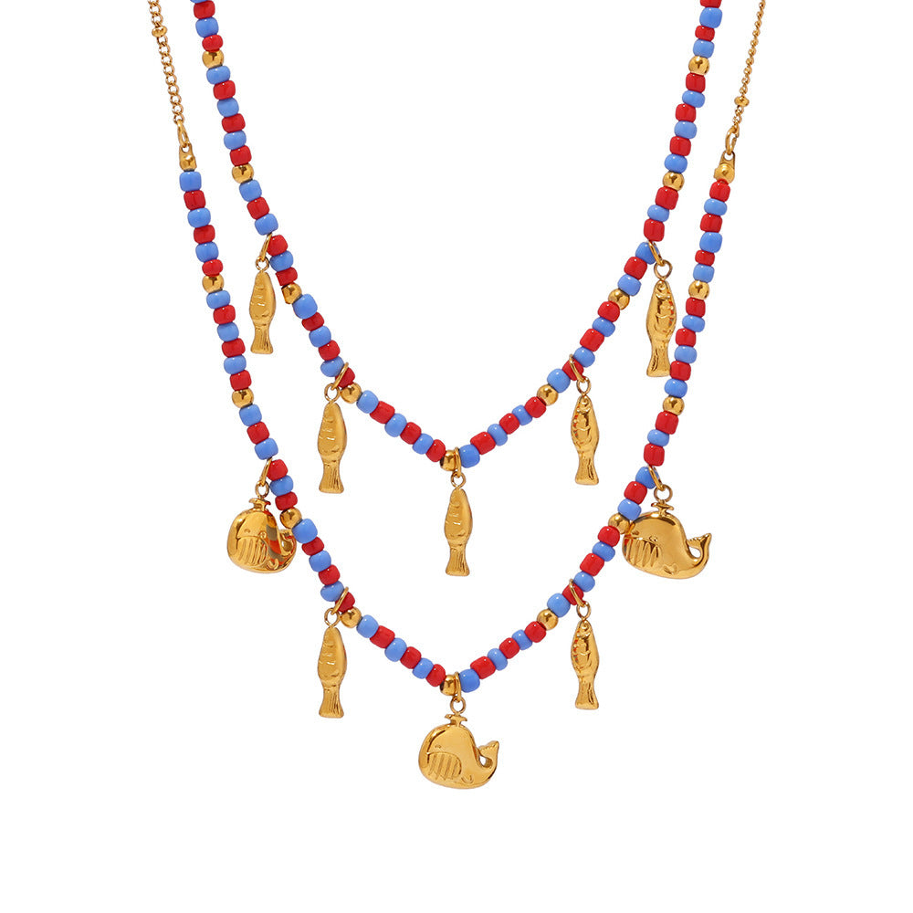 Stainless Steel Bohemian Dolphin Charm Necklace