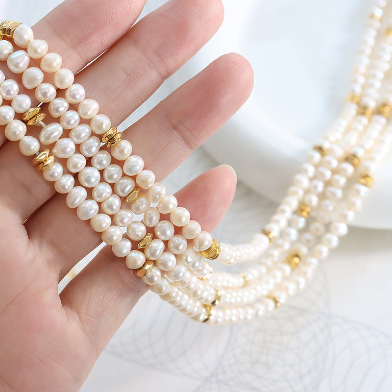 Stainless Steel Irregular Freshwater Pearl Necklace