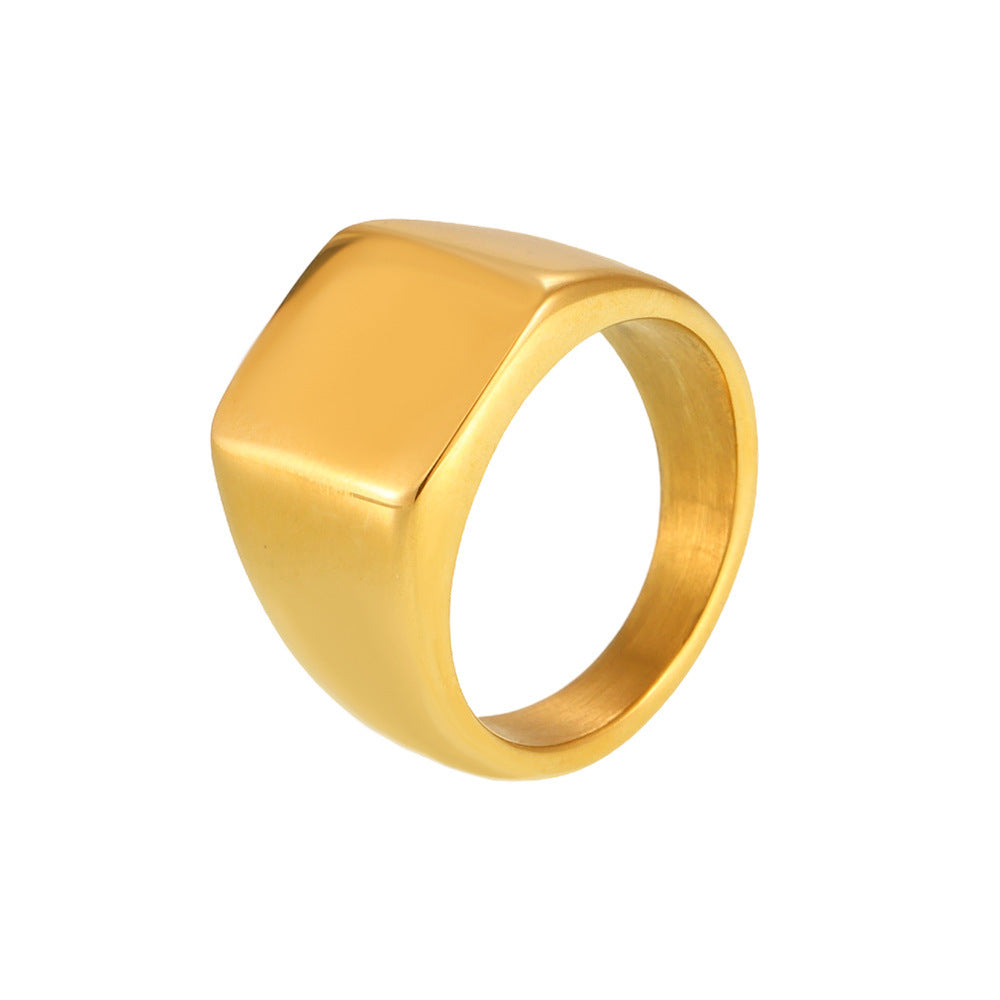 Stainless Steel Minimalist Square Signet Ring