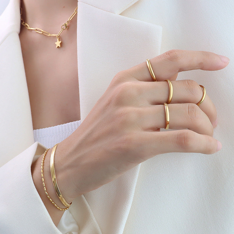 Polished Stainless Steel Minimalist Ring