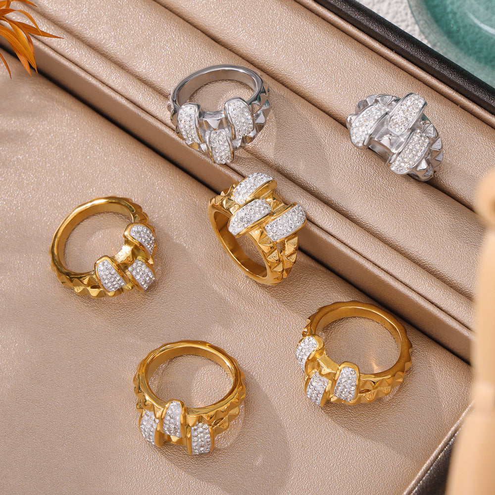 Stainless Steel Gear Shape Double Layer Ring
