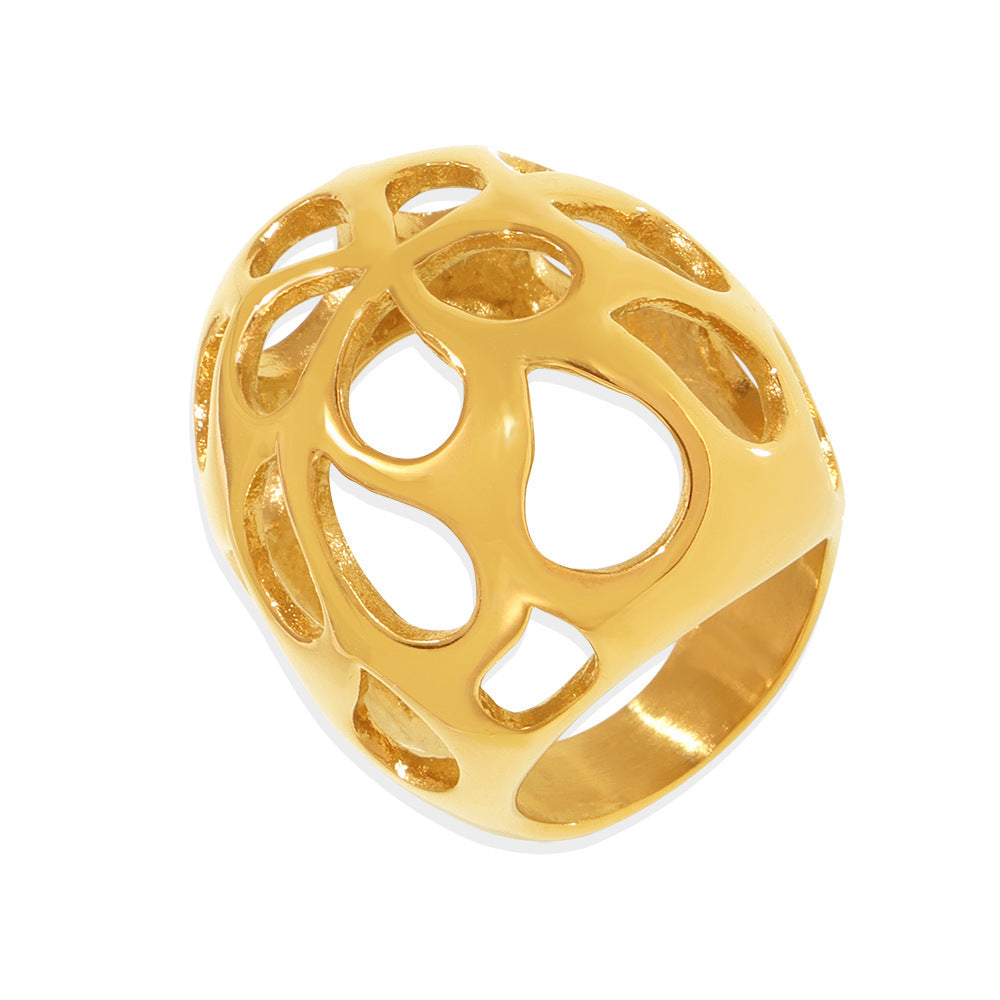 Stainless Steel Polished Hollow Women's Ring
