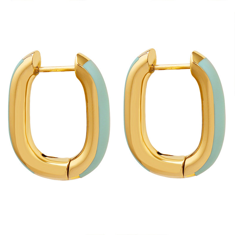 Candy Color Drip Oil Huggie Earrings