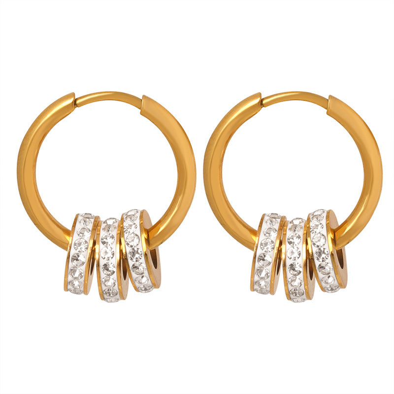 Stainless Steel Mud Drill Rings Huggie Earrings
