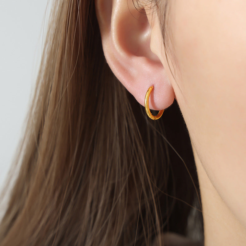 Stainless Steel Large and Small Huggie Earrings