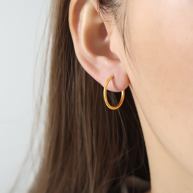 Stainless Steel Large and Small Huggie Earrings