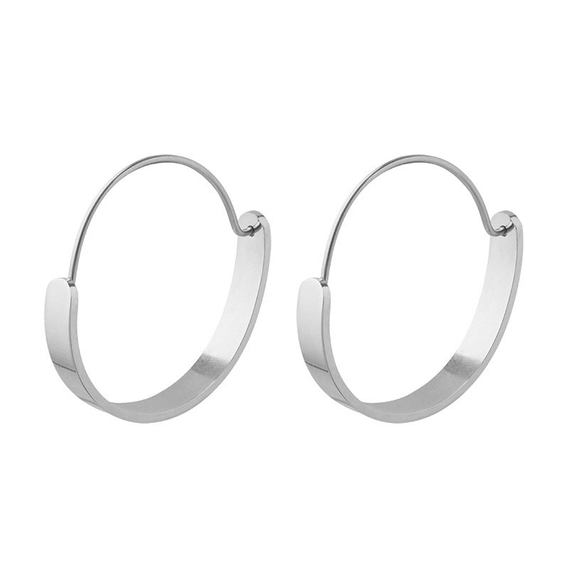 Stainless Steel Simple Thin Hoop Earrings