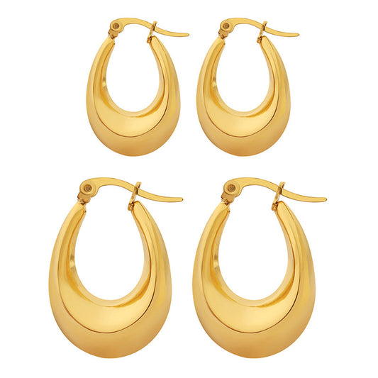 Women's Stainless Steel Polished Hoop Earrings
