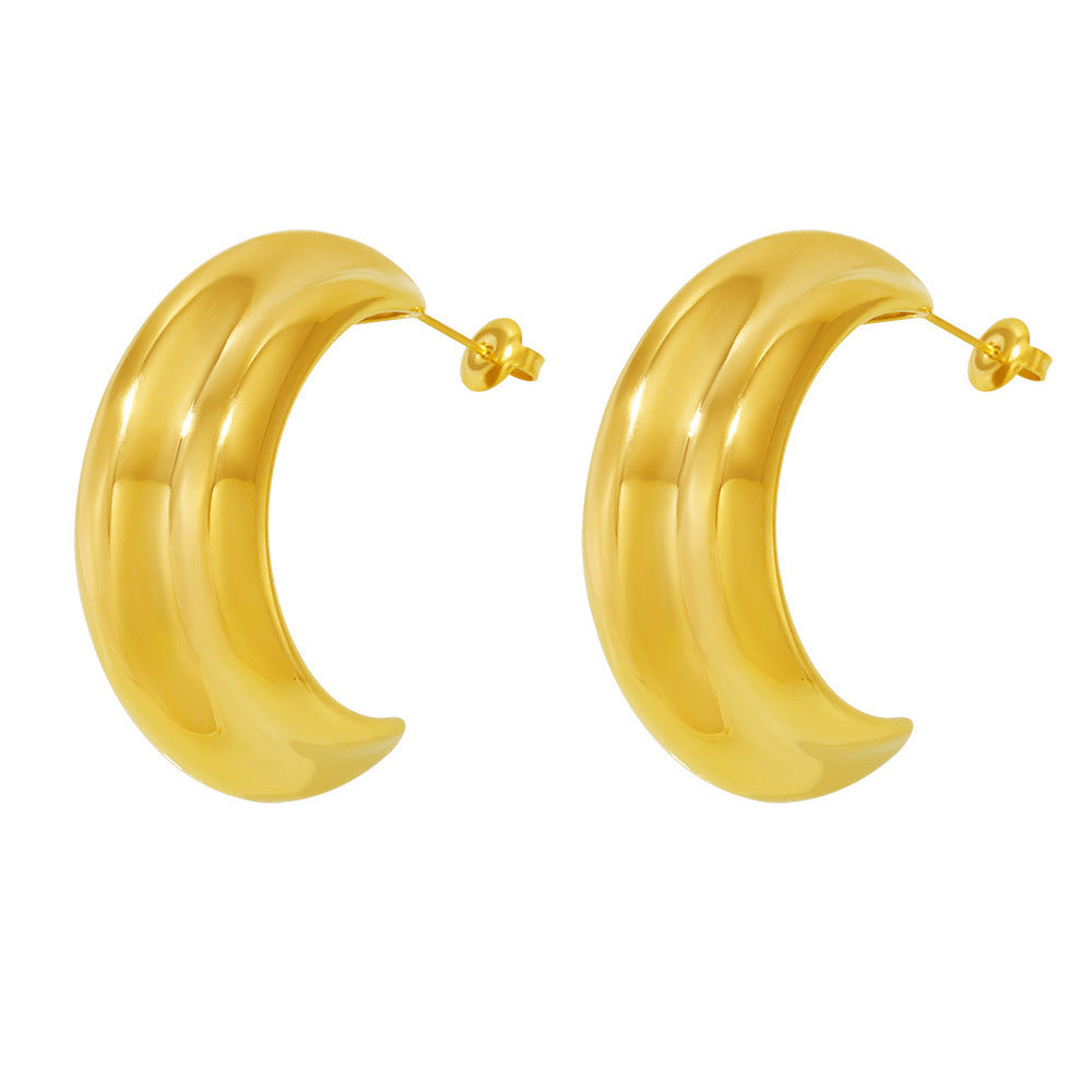 Stainless Steel 18K Gold PVD Hoop Earrings