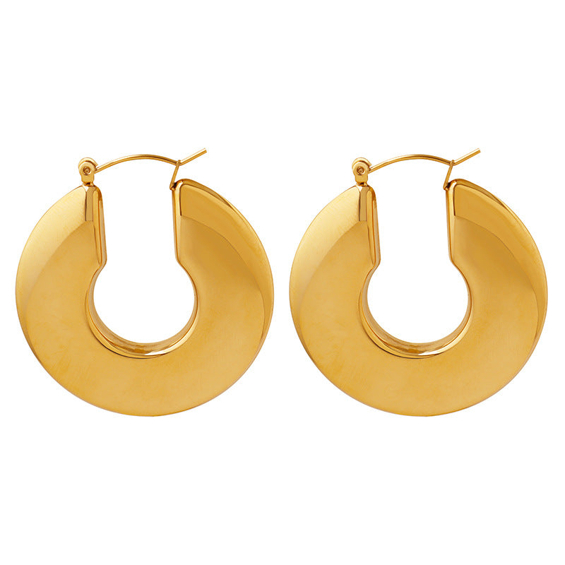 Women's Hoop Polished Stainless Steel Earrings