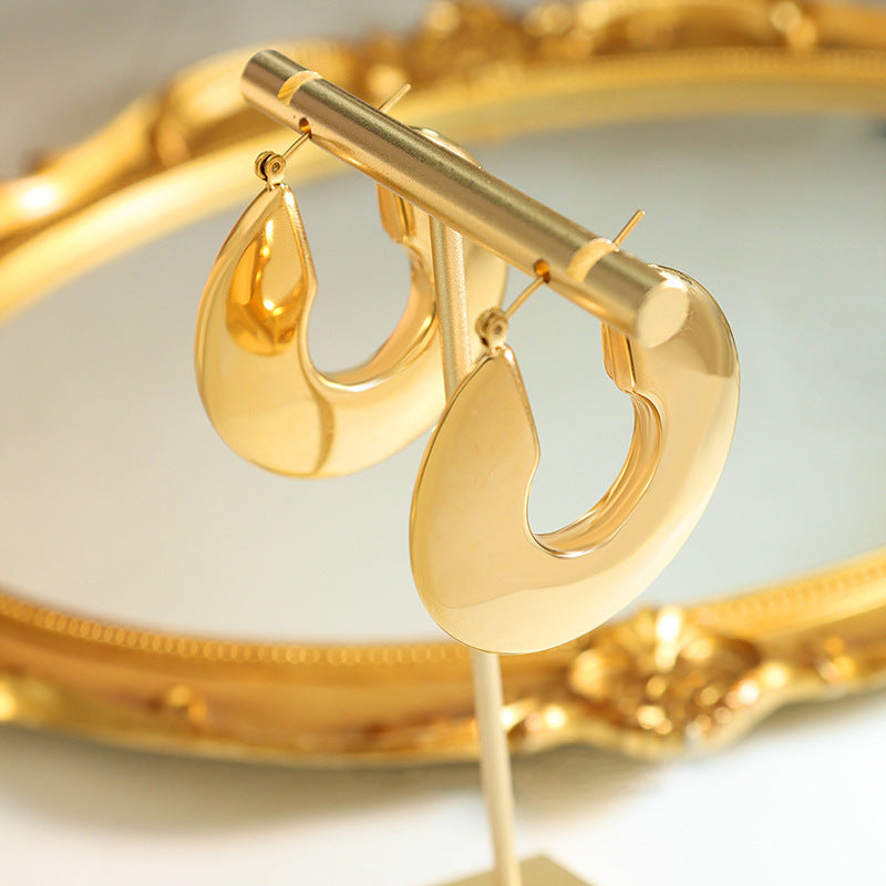 Women's Hoop Polished Stainless Steel Earrings