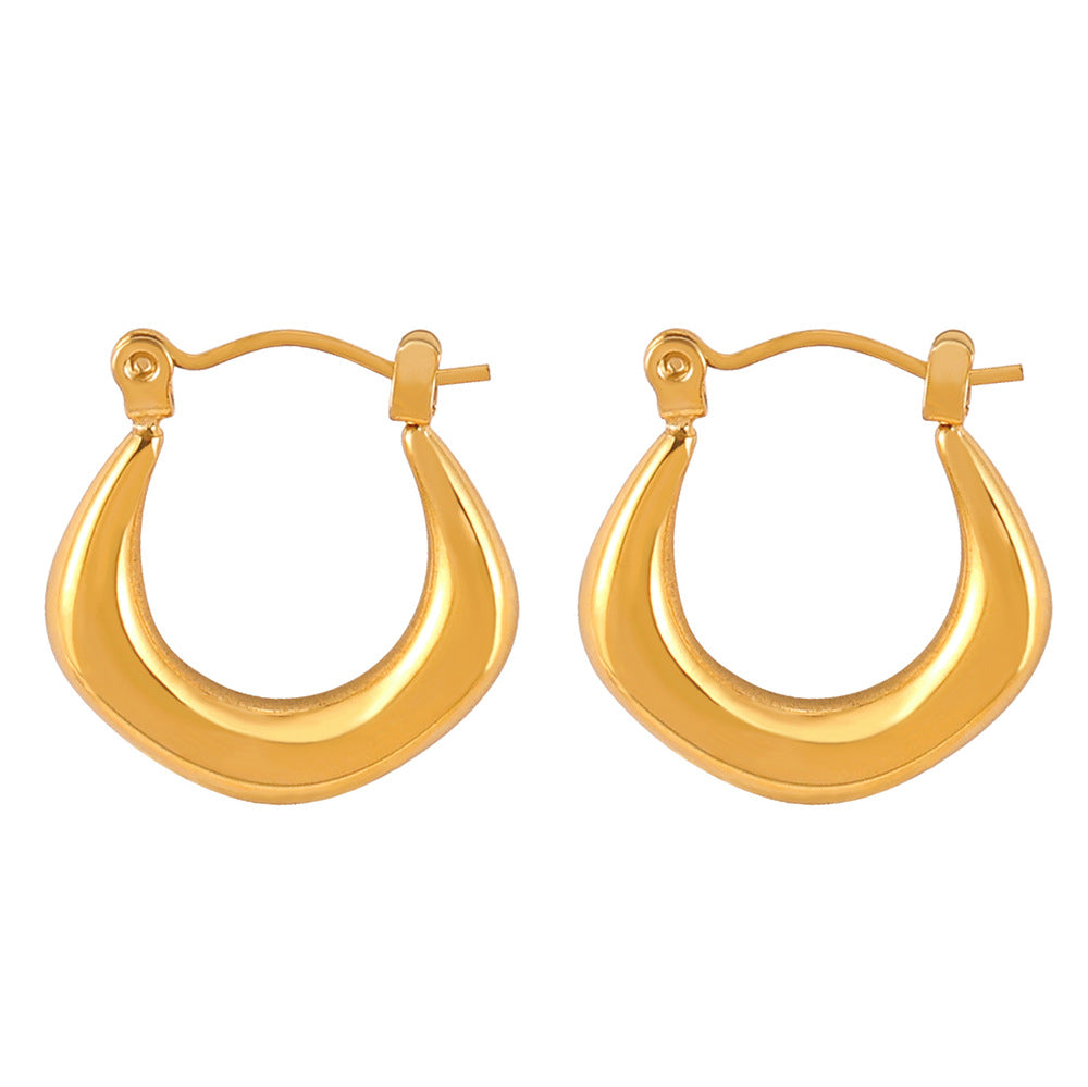Stainless Steel Personalized Polished Hoop Earrings
