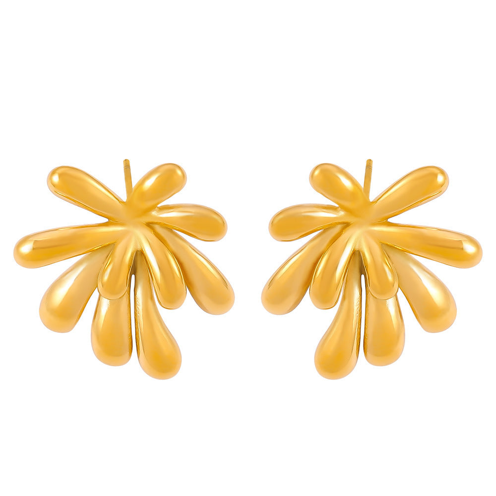 Stainless Steel Irregular Firework Shape Stud Earrings