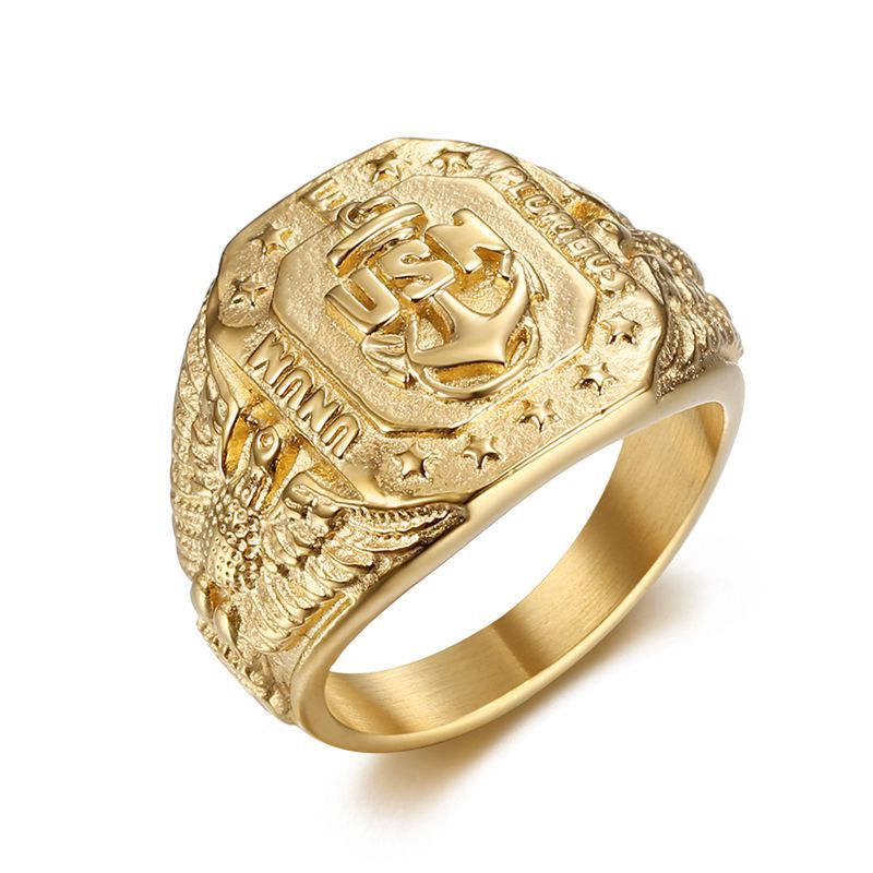 Navy USN Anchor Eagle Men's Ring