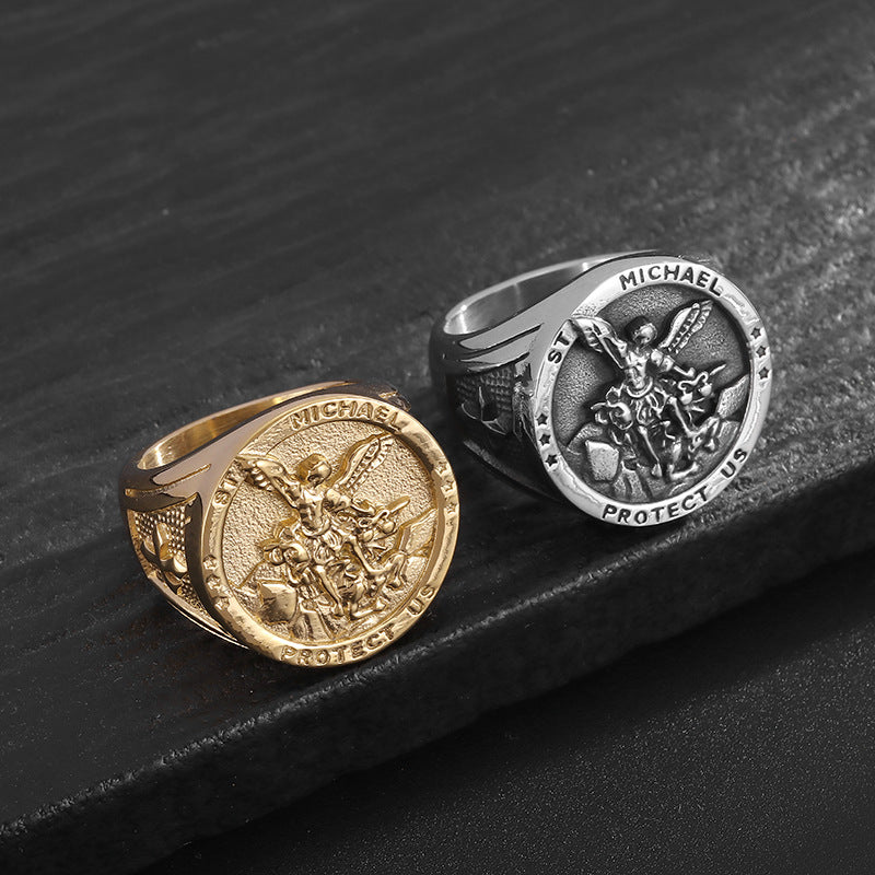 Archangel Saint Clair Exorcist Stainless Steel Ring