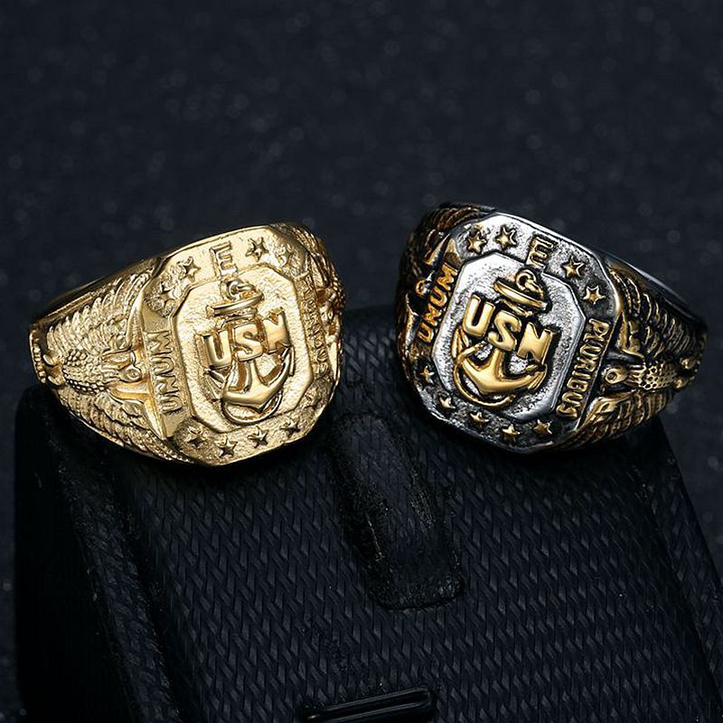 Navy USN Anchor Eagle Men's Ring