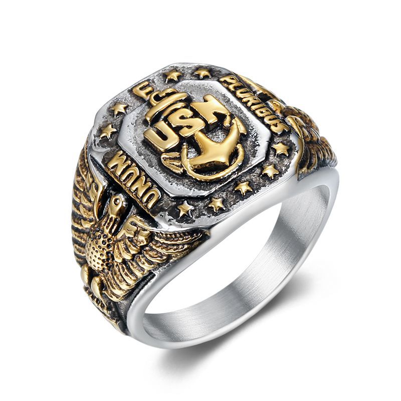 Navy USN Anchor Eagle Men's Ring