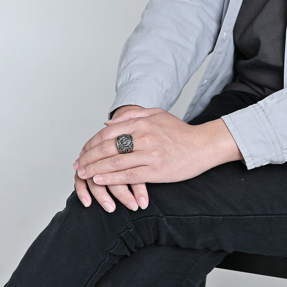 Army Marine Corps White Eagle Stainless Steel Ring