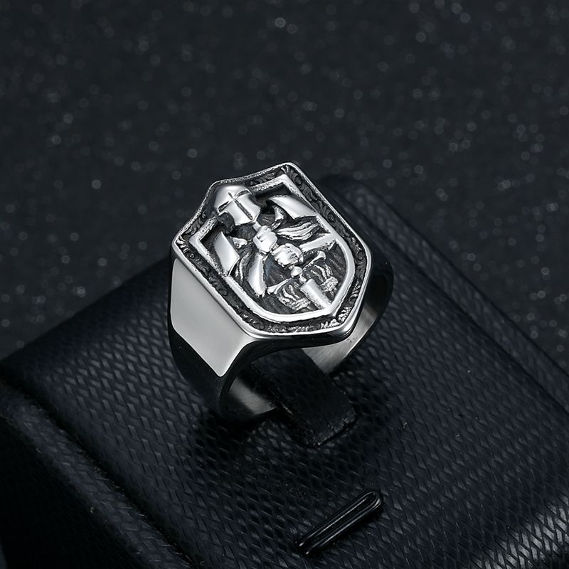 Stainless Steel Templar Crusader Men's Ring