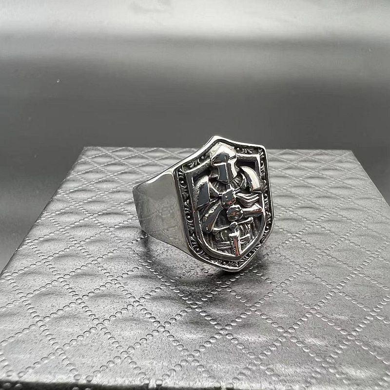 Stainless Steel Templar Crusader Men's Ring