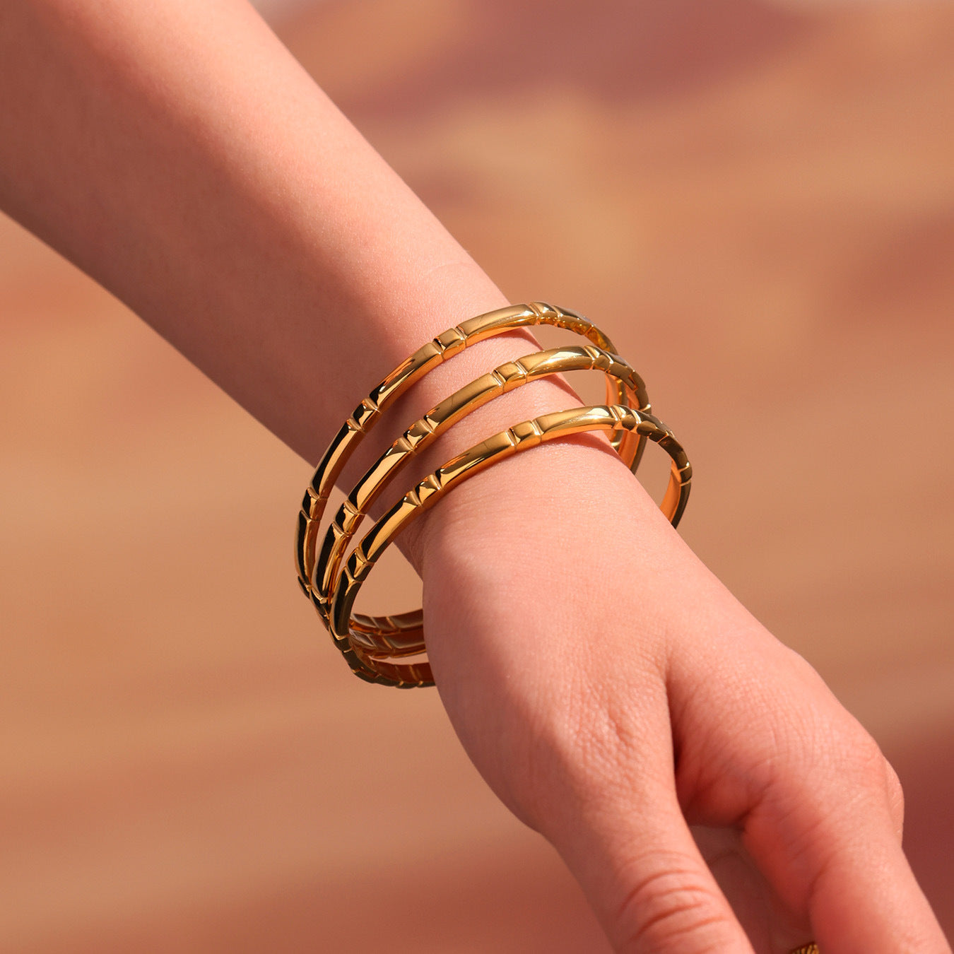Fine Check Stainless Steel Bracelet
