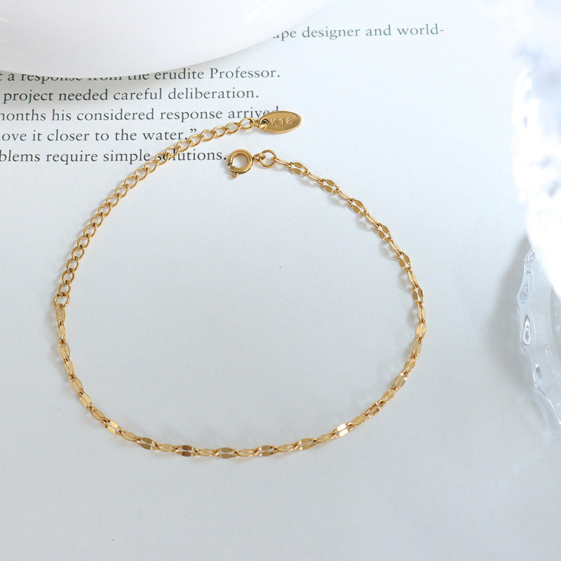 Stainless Steel 18K Gold PVD Lip Chain Bracelet