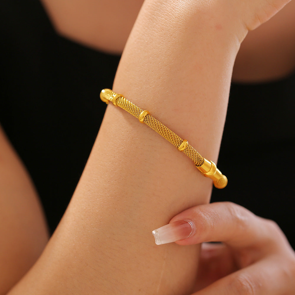 Metal Mesh Round Stainless Steel Bracelet