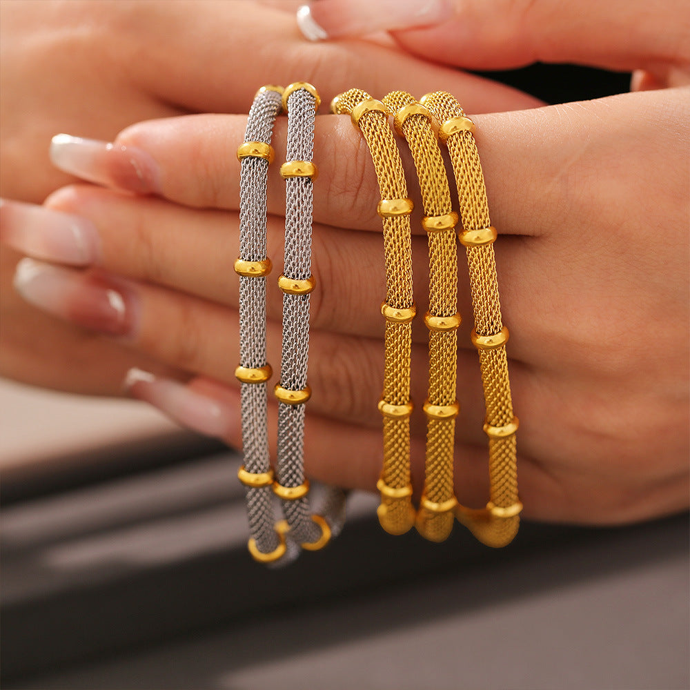 Metal Mesh Round Stainless Steel Bracelet