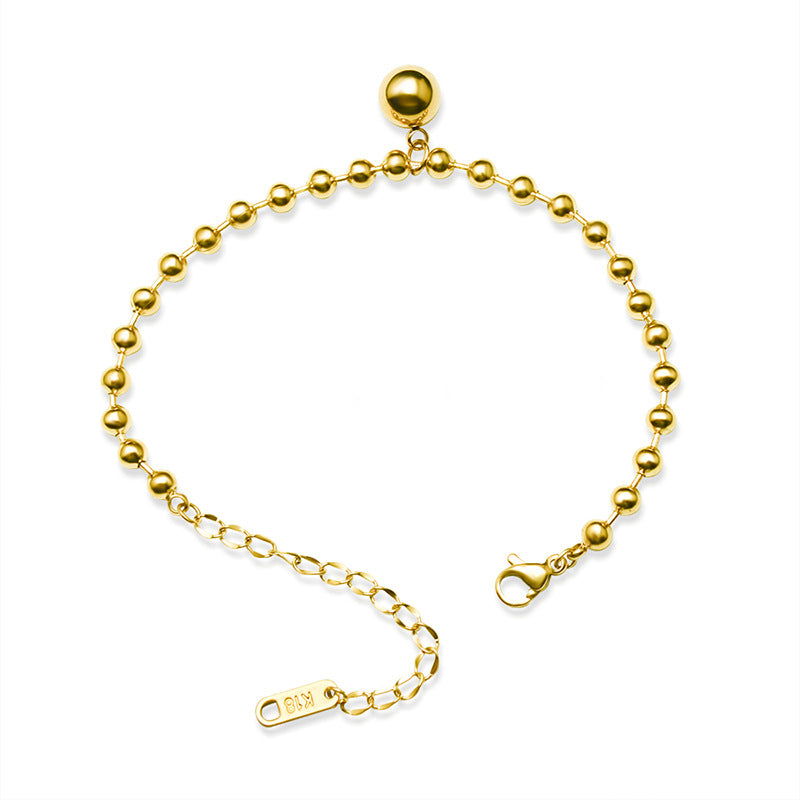 Stainless Steel Beaded Chain Pendant Bracelet
