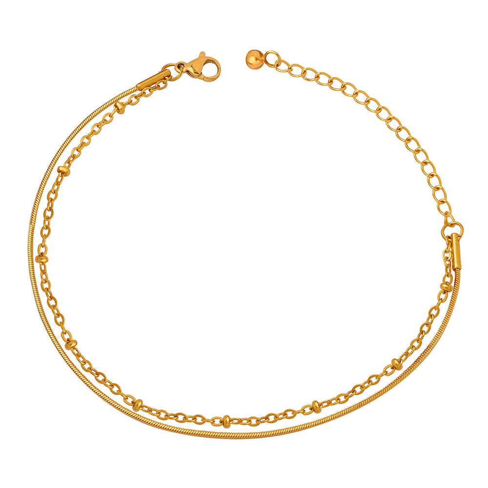Stainless Steel Lobster Clasp Double Layer Bracelet