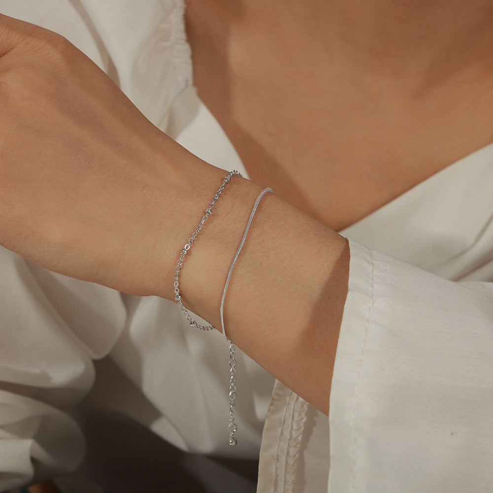 Stainless Steel Lobster Clasp Double Layer Bracelet