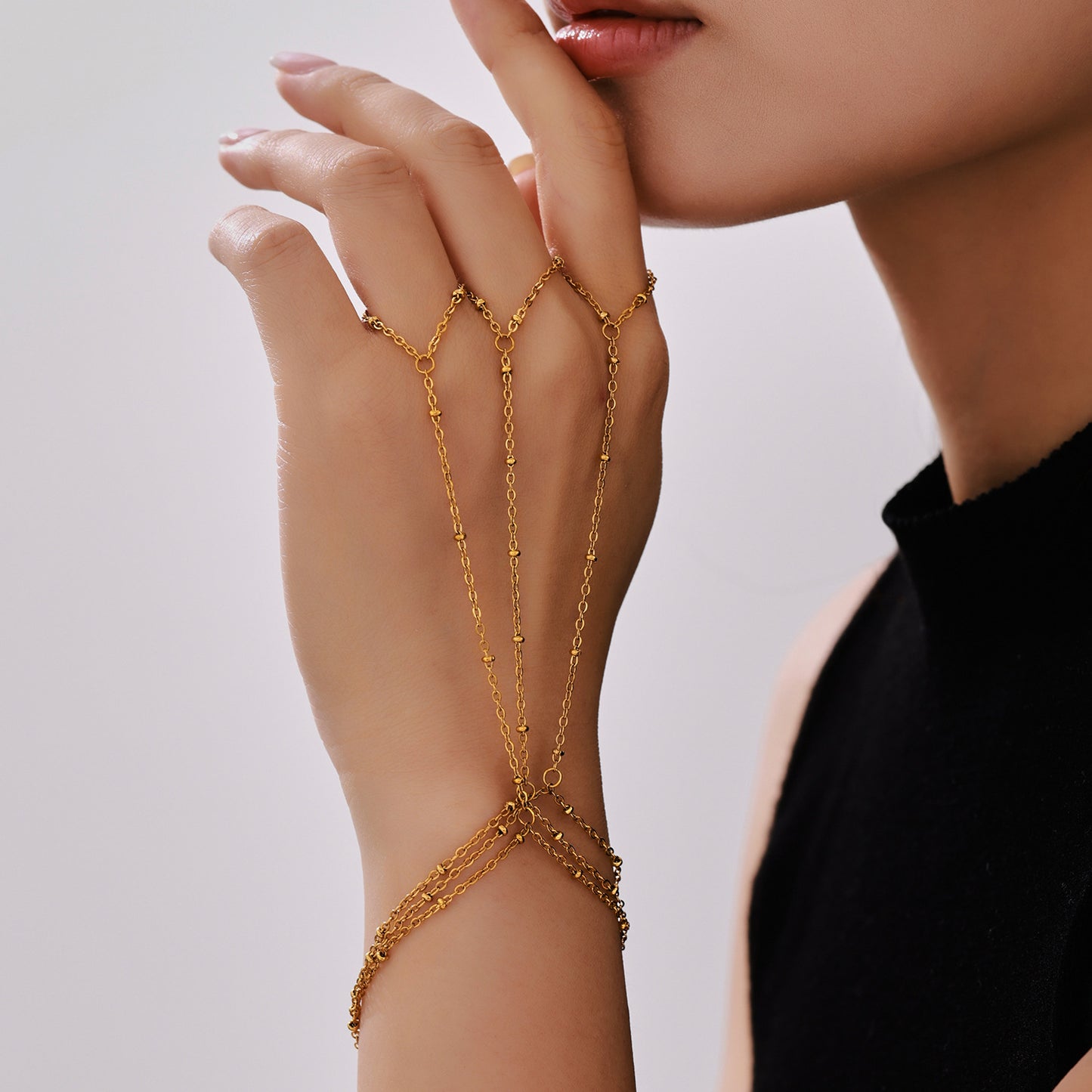 Stainless Steel Finger Chain Bracelet
