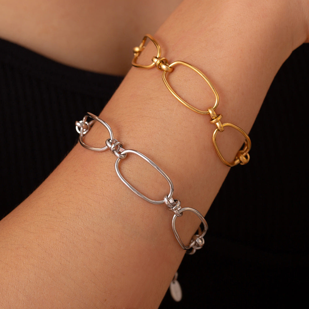 Minimalist Style Large Geometric Splicing Bracelet