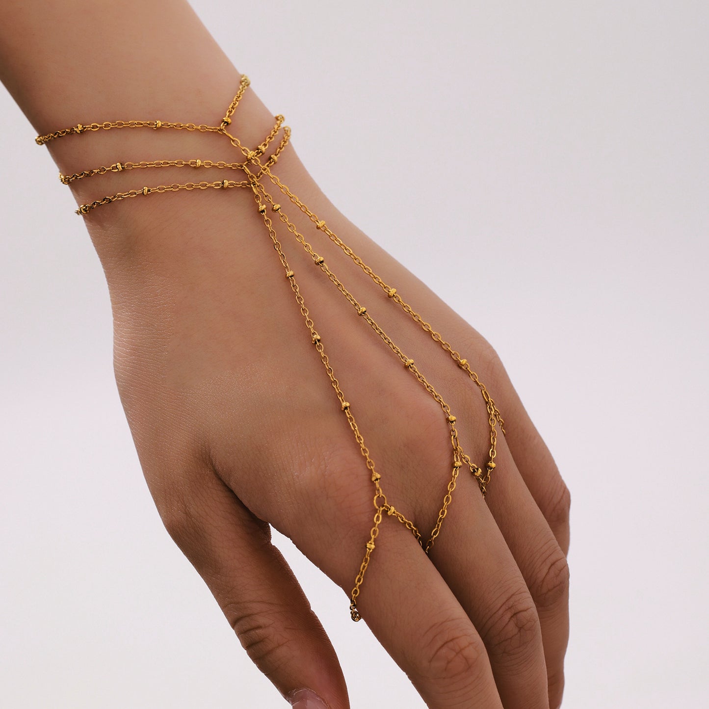 Stainless Steel Finger Chain Bracelet