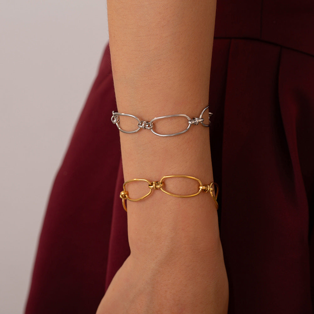 Minimalist Style Large Geometric Splicing Bracelet